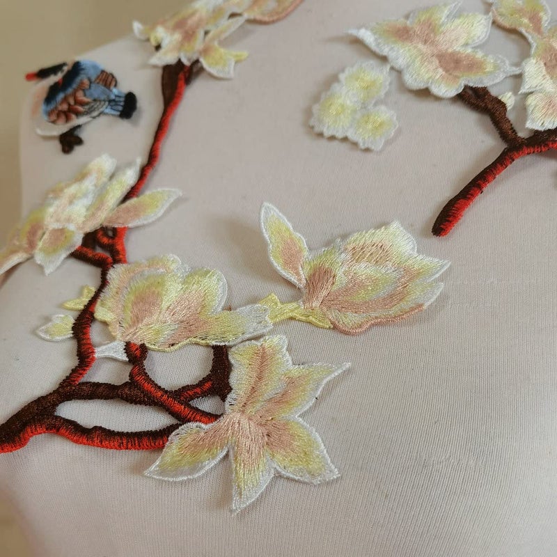 ZALALAA 2pc Flowers Embroidered Patch Sticker for Clothing Jacket Jeans Lace Applique DIY Clothes Decorations Fabric Patches (Lake Bule F) - Image 5